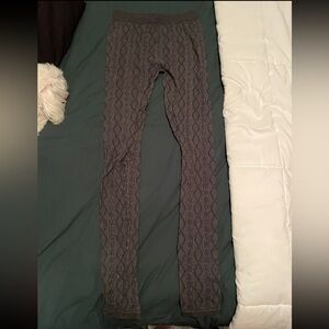 Gray Cable Knit Leggings